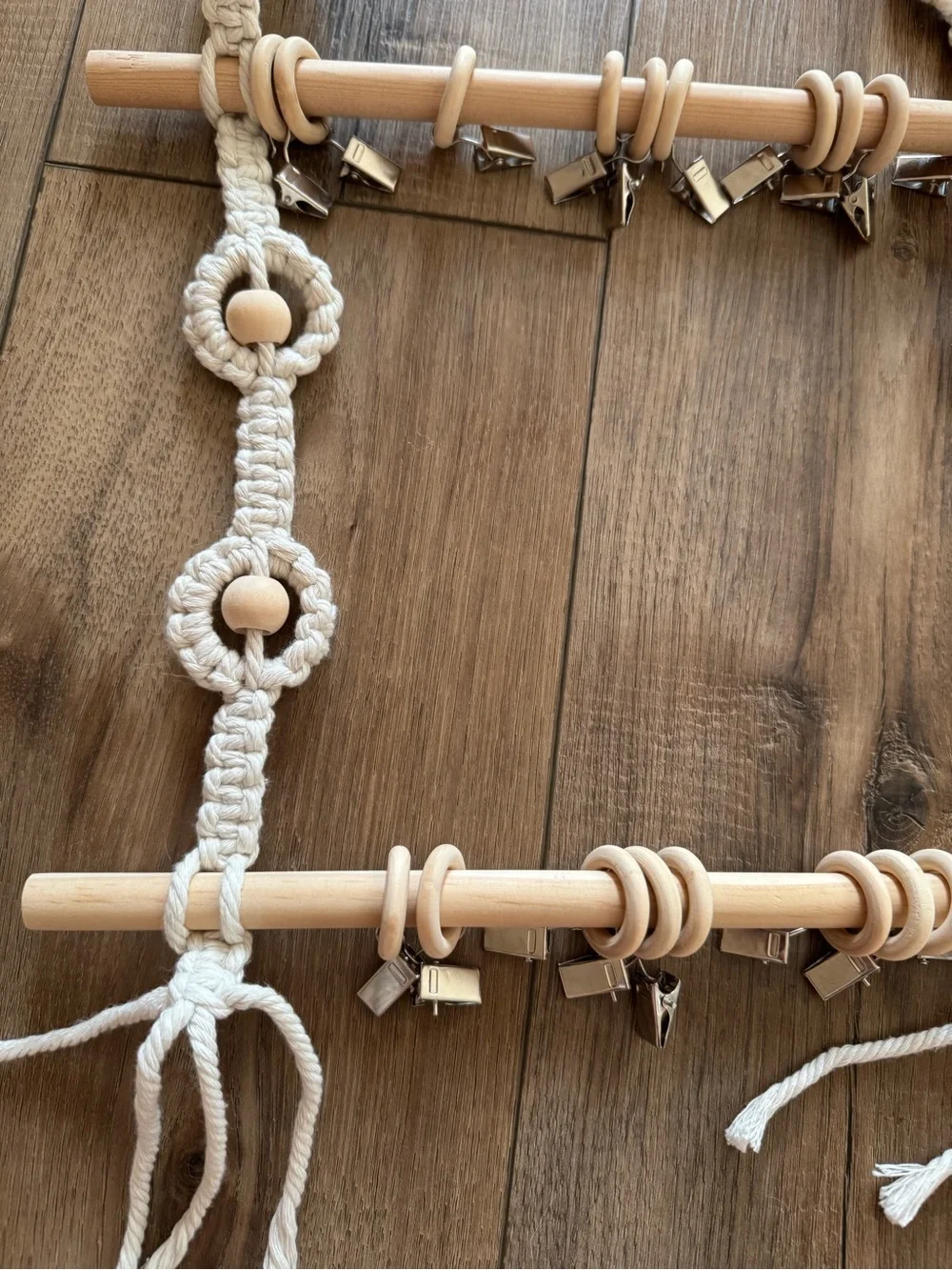 Hanging Macrame Headband Hanger with clips | Like New | Nursery